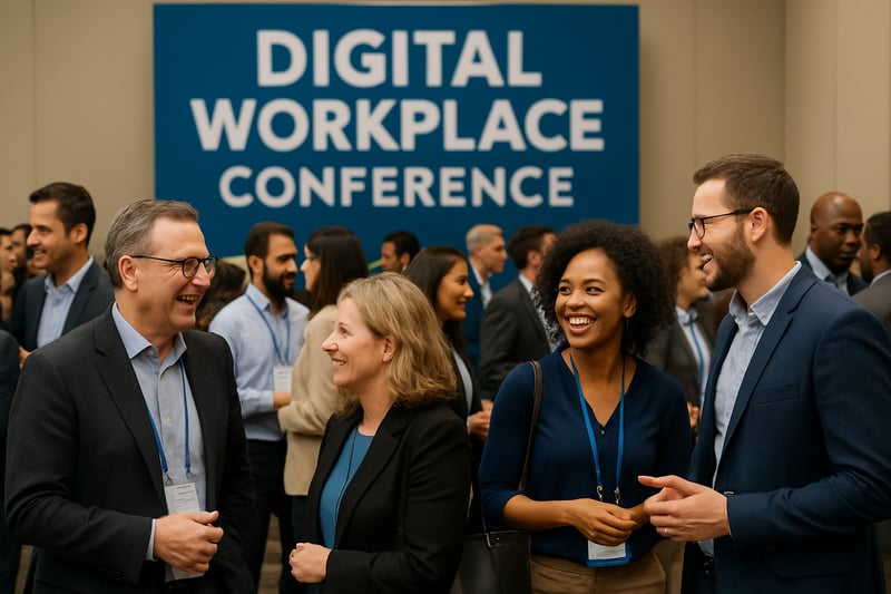 Attendees networking and engaging at the Digital Workplace Conference