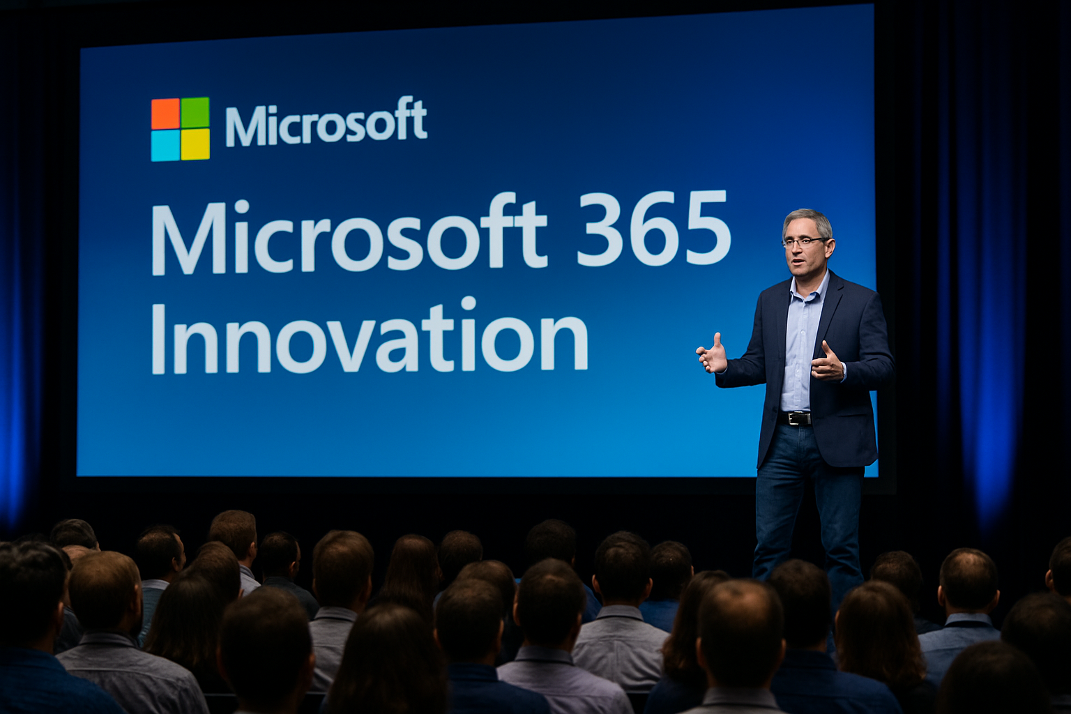 Conference session on Microsoft 365 innovation