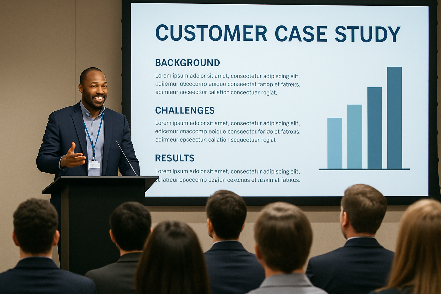 Customer case study presentation at the conference